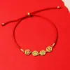 Pulsera de Hilo Rojo de Año Nuevo 2022 Paz y Alegría para Mujer, Pulsera Única del Año del Zodiaco Estilo Chino, Versátil y a la Moda