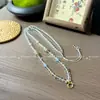 Tubo Talismán Thangka Buda de Cristal Blanco Cadena Amuleto Cadena de Cuentas de Cristal Blanco Colgante Individual de Alta Gama Versión Pura Cadena de Cuerda 6mm