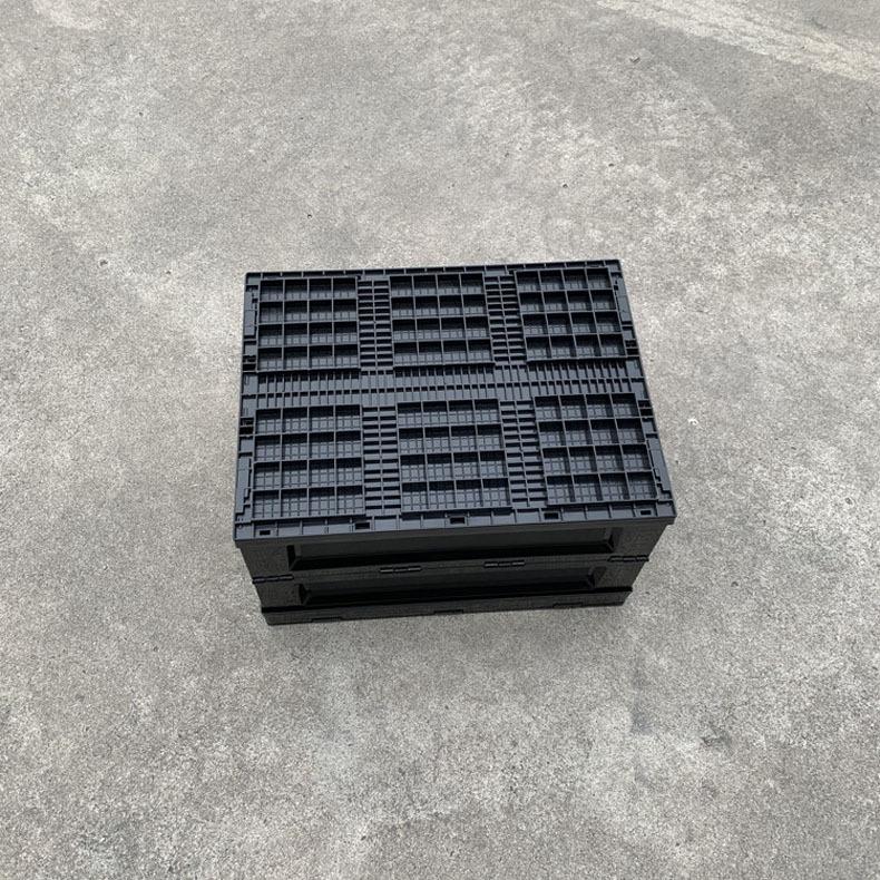 黑色带盖 塑料折叠箱周转箱 塑胶折叠收纳箱加厚仓储