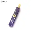 Wt-P2123 Geométrico Alargado Rectangular Textura Lisa Piedra de Color Zirconia Incrustada Colgante Accesorio DIY