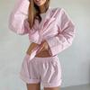 2025 Amazon Aliexpress Transfronterizo Primavera y Otoño Cárdigan Casual de Dos Piezas Talla Grande Holgado Traje de Cuadros para Mujer