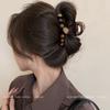 Horquilla con clip de tiburón con cuentas redondas y degradado de sentido avanzado, elegante horquilla grande de moda para la parte posterior de la cabeza, pinza para el cabello para mujer, tocado
