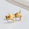 Aretes de Animales Nuevos de Amazon Europeos y Americanos Estilo Vintage ins Oro de 18K Lindo Fantasma Dinosaurio Jirafa