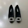 Zapatos de tacón bajo de pedrería estilo francés para mujer, Zapatos Mary Jane de tacón grueso con forro de felpa, Mocasines cálidos para Primavera, Otoño e Invierno 2026