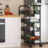 Estante de Almacenamiento para Artículos de Bebé en Casa Carrito Pequeño Estante de Almacenamiento de Pie Múltiples Niveles Cocina Estante de Almacenamiento Móvil Estante para Snacks