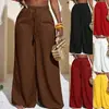 Transfronteiriço 2026 Amazon Europeu e Americano vestido quatro estações calça longa de perna larga feminina nova casual personalizada calça de perna larga de cintura alta