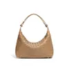 Bolsa de Mão Feminina Nova Tendência Transfronteiriça, Bolsa de Palha Tecida Pura Feita à Mão, Bolsa de Ombro/Axila Fashionável e Estilosa, Bolsa Versátil para o Dia a Dia