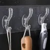 Gancho de Ropa y Sombrero de Cristal Multiusos sin Perforación y sin Costuras Plástico Seis Ganchos Parte Trasera de Puerta Cocina Gancho Adhesivo Baño Gancho Fuerte