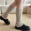 Calcetines de Lana para Otoño e Invierno, Calcetines de Felpa, Protectores de Piernas Gruesos y Cálidos Grises, Calcetines de Encaje Tejido para Pantorrilla, Calcetines Miu