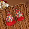 Estilo Étnico Joias de Prata Bordadas Novos Brincos para Mulheres Joias de Performance Estilo Chinês Brincos Bordados Artísticos Retrô