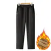 Calça mom de perna reta, grossa com veludo, calça longa 2026 Outono Inverno Novo Estilo 60+ Calça para Mulheres de Meia-Idade e Idosas Calça de Perna Reta