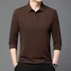 Camisa polo casual masculina popular do TikTok, nova malha casual versátil para homens, outono 2025