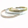Joyería de Acero Inoxidable Creativo Pulsera de Acero de Titanio con Forma de Corazón Pulsera de Joyería con Forma de C Fabricante Mayorista Oro Rosa Circonita Apilable