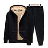 Pantalones deportivos largos casuales para hombre, forrados de polar y engrosados para invierno, nuevo estilo otoño/invierno de corte holgado, prenda exterior cálida