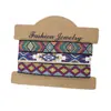 Set de 3 Piezas Venta Caliente Transfronteriza Cuerda de Mano Étnica Bohemia Retro Pulsera Tejida Colorida de Nepal Joyería