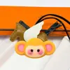 Colgante para Bolso de Pequeño Pegaso de Cuero Genuino Estilo Nuevo Hecho a Mano Llavero de Caballo de Piel de Cabra Colgante con Borla