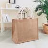 Bolsa de Lino en Blanco Hecha a Medida Bolsa de Lino Muji Bolsa de Lino Portátil Bolsa Tote de Yute para Compras con Impresión de Logotipo