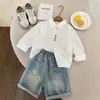 Camisa para Niños Ropa de Primavera y Otoño Camisa para Niños 2026 Nuevo Estilo Coreano Moderna Camiseta con Estampado de Letras para Niños Pequeños