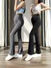 Pantalones acampanados de tiburón para maternidad talla grande, estilo primavera y otoño, cintura alta elástica, soporte para el vientre, ajustados, fluidos, pantalones largos acampanados deportivos para maternidad