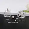 Colgante de Botella de Vidrio de Cristal con Tornillo de Gran Diámetro Sin Pegamento Colgante de Botella de Cabello Fetal DIY Collar de Botella de los Deseos de Cinabrio
