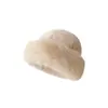 Sombrero de Pescador de Felpa Peluda de Imitación Zorro Invierno Engrosado a Prueba de Frío Sombrero de Cuenca Cálido con Protección para las Orejas de Imitación de Cuero Fresco