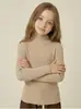 Suéter Clase A para Niños, Nuevo Punto de Manga Larga de Cuello Alto para Otoño/Invierno para Niños y Niñas, Suéter Básico de Color Sólido, Tendencia Transfronteriza