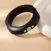 Pulsera geométrica de madera con remaches de turquesa transfronteriza europea y americana, pulsera de muñeca de nicho vintage, pulsera de madera de estilo étnico retro