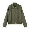 Para Aliexpress Popular Exportación Transfronteriza Estilo Europeo y Americano Mujer Retro Motocicleta Atractivo Gama Alta Chaqueta Corta Top