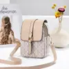 2026 Nuevo Estilo Dulce y Lindo Bolso Cruzado con Tapa Plegable Estilo Coreano Simple Estampado Bloques de Color Pequeño Cuadrado para Teléfono Bolsos