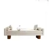 Banqueta de Sofá Minimalista Nórdico com Tecido e Pés de Madeira Maciça, Adequada para Hotel, Casa, Closet, Sala de Estar, Recepção, Quarto e Pé da Cama