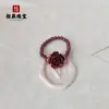 Anillo de Cinabrio Piedra Cruda Arena Dorada Púrpura Cuentas Pixiu Flor Rosa Anillo de Espinela Anillo Elástico Suministro en Vivo