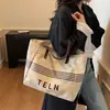Bolso Tejido Casual Grande de Moda y Estilo para Mujer, Estilo Vacacional, Bolso de Compras, Bolso Tote Versátil de Moda