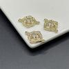Oco em forma de diamante de cobre afiação 15mm esculpido padrão escuro pingente de borda vintage conectando DIY jóias acessórios material
