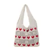 2024 Nova Bolsa Feminina Love Vazada Bolsa de Tricô Bolsa de Compras Ins Bolsa Tote de Grande Capacidade Bolsa de Praia Bolsa Feminina