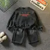 Conjunto de Sudadera para Primavera y Otoño para Niño 2025 Nuevo Moda Handsome para Niños Conjunto de Dos Piezas de Jeans Moderno Ropa de Bebé