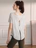 Nueva Ropa de Yoga Tencel Copo de Nieve Blusa Holgada de Manga Corta para Mujer Profesional Fitness Running Deportes Top Camiseta Verano