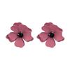 Pendientes de plata con flor de diamante y pasador de moda, estilo coreano, retro, elegantes, sencillos, combinables y distintivos para mujer.