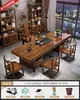 Juego Grande de Mesa de Té y Sillas de Madera Maciza, Una Mesa y Cinco Sillas, Mesa de Té de Estilo Chino Nuevo, Adecuado para Oficina o Uso en Casa, Estación para Preparar Té