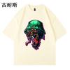 Cross-border Amazon National Fashion Americano de manga curta Masculino e Feminino Verão Folgado Hip-hop Coringa T-shirt Casal Jaqueta Comércio Exterior Comércio Atacado