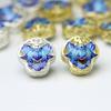 Chapado en Oro Cobre Porcelana al por Mayor Azul Quemado Cloisonné Accesorios diy Esmalte Cloisonné Loto Auspicioso Cuentas Nube de Fondo Accesorios