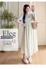 Vestido de maternidad 2026 verano nuevo estilo atuendo de embarazo dulce top falda de tirantes floral conjunto delgado