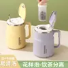 Caneca de Aço Inoxidável 304 com Infusor de Chá Xícara de Chá para Escritório com Tampa Grande Capacidade Caneca para Chá e Café Presente