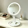 Espejo Pequeño Portátil Iluminado con LED, Espejo de Maquillaje Plegable Cuadrado, Espejo Mini de Bolsillo para Retoques