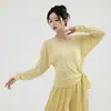 Novas roupas clássicas de dança feminina para uso diário, soltas e elegantes, adequadas para apresentações de dança chinesa, esportes e tops de yoga