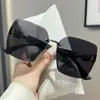 Óculos de Sol sem Aro Estilo Novo Modernos, Óculos de Sol Versáteis de Alta Qualidade para Mulheres, Óculos de Sol Modernos e da Moda Anti-UV