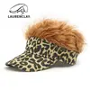 Chapéus Excêntricos para Homens, Chapéus Peruca Personalizados com Estampa de Leopardo, Bonés de Baseball Estilo Rua Europeu e Americano para Mulheres, Bonés de Baseball Versáteis Casuais para Celebridades da Internet