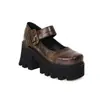 Zapatos de Mujer de Comercio Exterior Zapatos Mary Jane Retro de Suela Gruesa Zapatos de una Sola Capa para Mujer Primavera y Otoño Tacón Medio Miffin Estilo Japonés JK Estilo Británico Zapatos de Cuero