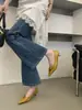 Zapatos de Piel Elegantes de Estilo Francés para Mujer, sin Cordones, Punta Fina y Boca Baja, con un Diseño con Estilo