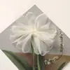 Flor de gasa de color liso plana cosida a mano con borde quemado al estilo coreano, accesorio para el cabello DIY, broche para el cabello, accesorios florales