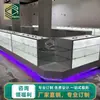 Gabinete ahumador de vidrio templado pintado con iluminación LED, vitrina para tienda de conveniencia, vitrina de mostrador de esquina, personalización transfronteriza